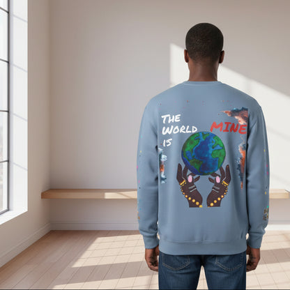 Galaxy Art Unisex Sweatshirt, Handcrafted Space Design, Celestial Print