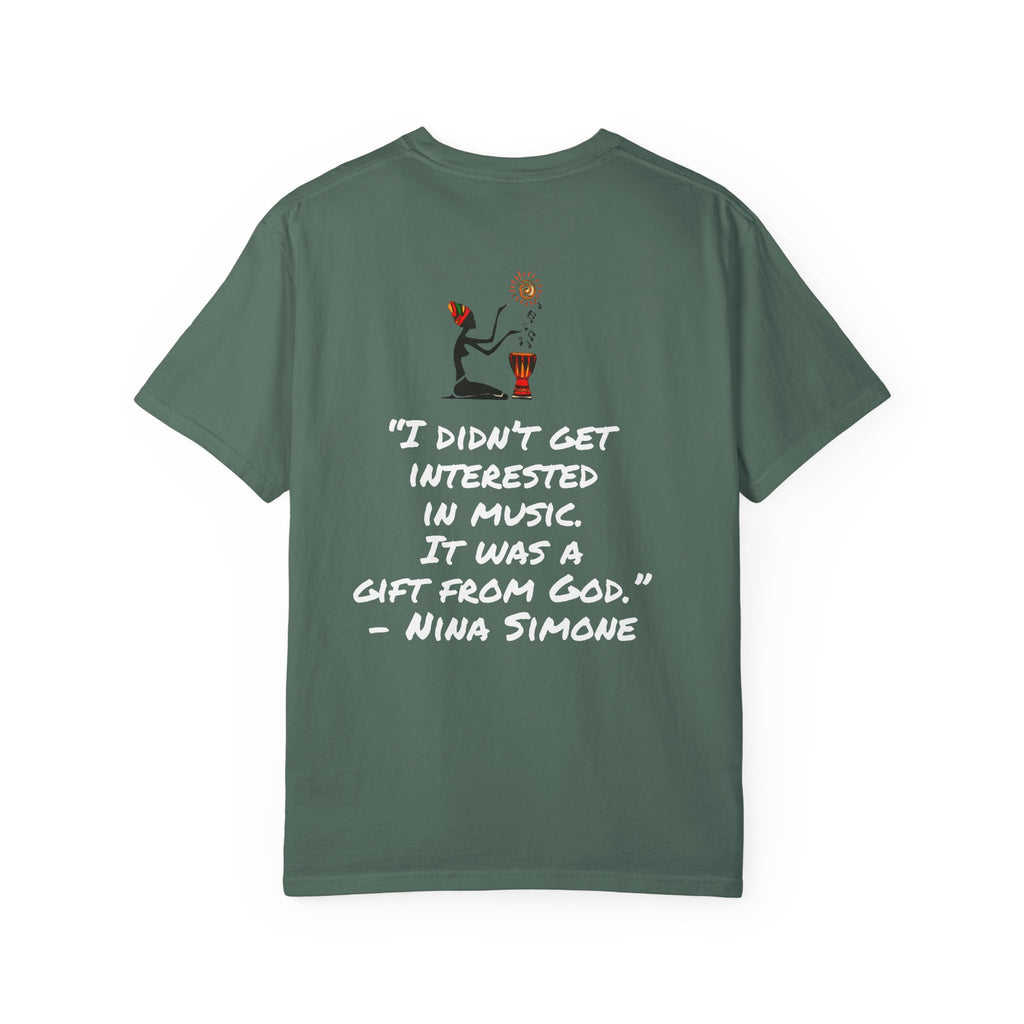 Afro Jazz Singer Graphic T-Shirt, Black History Music Tee, Unisex Garment-Dyed Shirt Printify