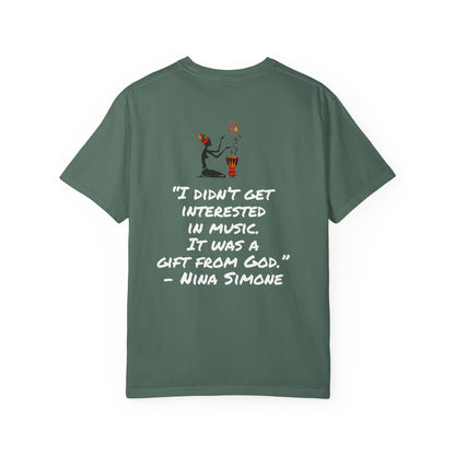 Afro Jazz Singer Graphic T-Shirt, Black History Music Tee, Unisex Garment-Dyed Shirt