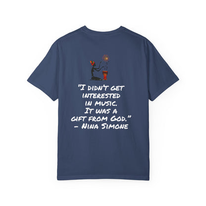 Afro Jazz Singer Graphic T-Shirt, Black History Music Tee, Unisex Garment-Dyed Shirt