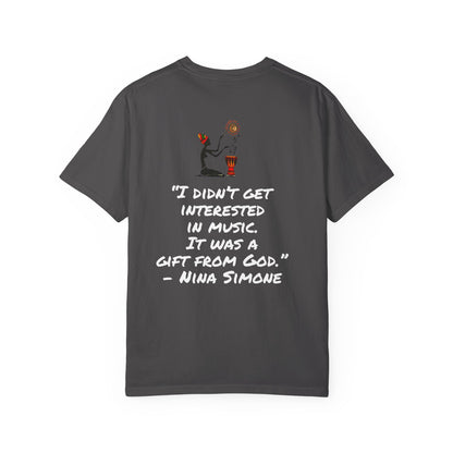 Afro Jazz Singer Graphic T-Shirt, Black History Music Tee, Unisex Garment-Dyed Shirt