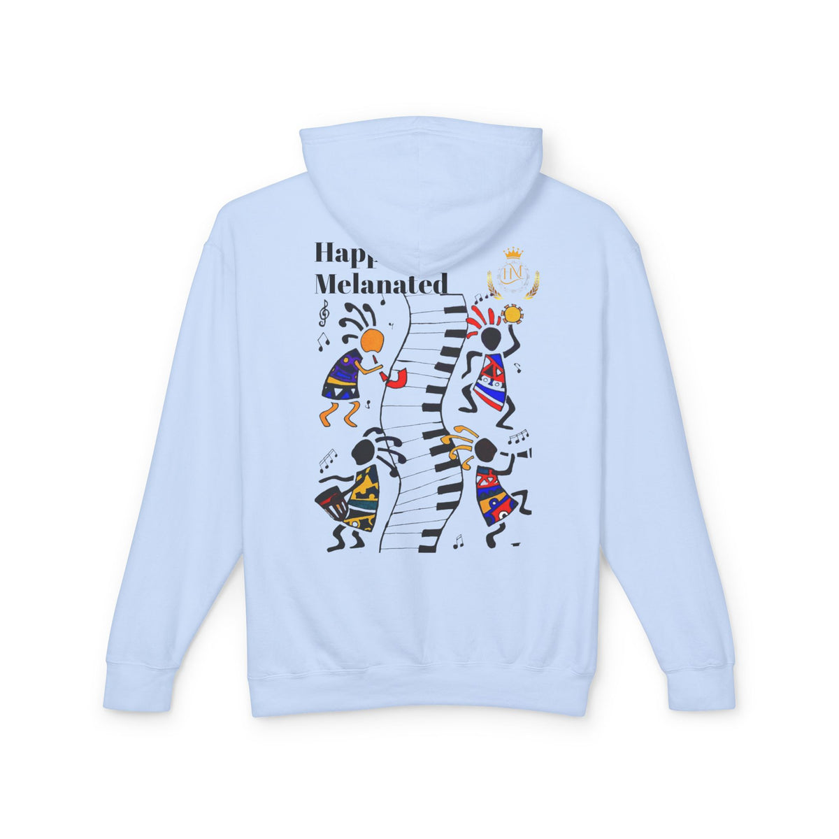Handcrafted Afro Music Graphic Hoodie - Unisex Lightweight Hooded Sweatshirt, Hipster Hoodie Printify