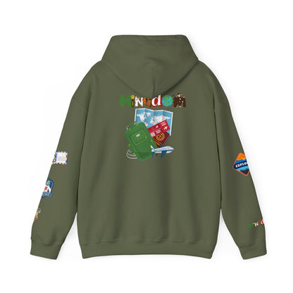 Travel Badge Graphic Hoodie, Wanderlust Sweatshirt, Adventure Lover Jumper