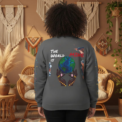 Galaxy Art Unisex Sweatshirt, Handcrafted Space Design, Celestial Print