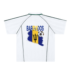 Barbados Flag Shadow Stripe Collared Unisex Soccer Jersey