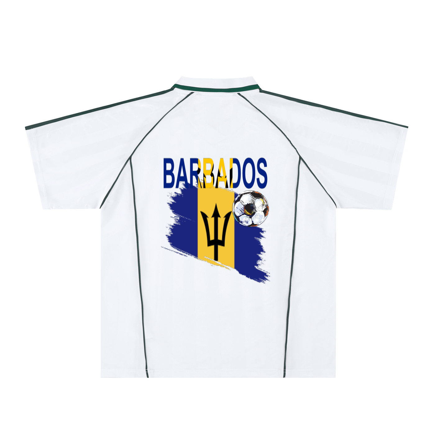 Barbados Flag Shadow Stripe Collared Unisex Soccer Jersey
