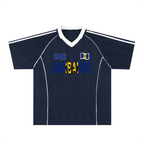 Barbados Flag Shadow Stripe Collared Unisex Soccer Jersey