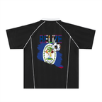Belize Flag Themed Shadow Stripe Collared Soccer Graphic Unisex Jersey