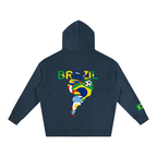 Brazil Flag Themed Graphic Unisex  Oversize Fleeced Hoodie