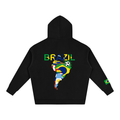 Brazil Flag Themed Graphic Unisex  Oversize Fleeced Hoodie