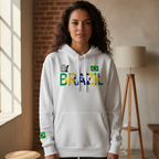 Brazil Flag Themed Graphic Unisex  Oversize Fleeced Hoodie