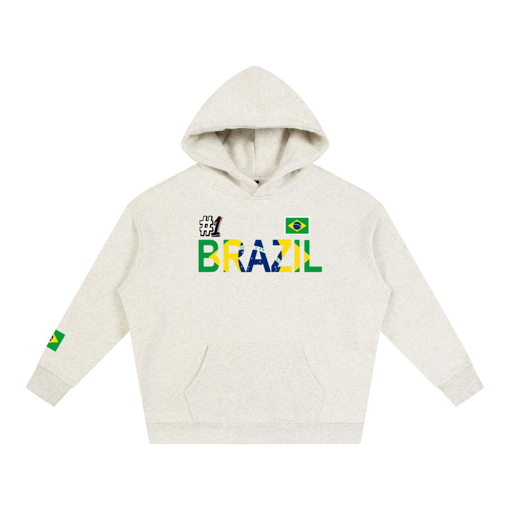 Brazil Flag Themed Graphic Unisex  Oversize Fleeced Hoodie