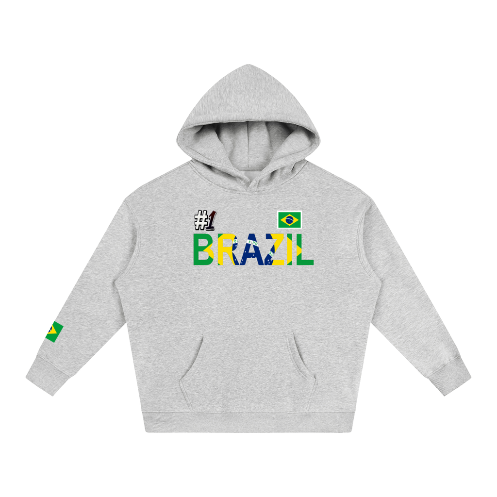 Brazil Flag Themed Graphic Unisex  Oversize Fleeced Hoodie