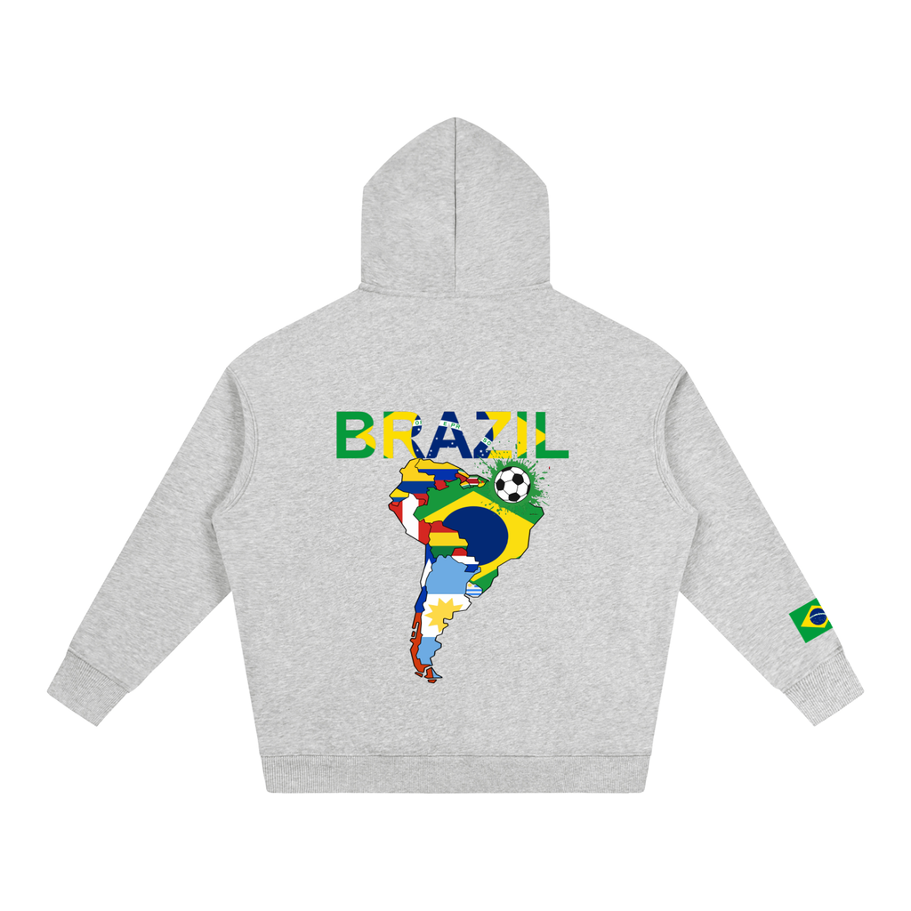Brazil Flag Themed Graphic Unisex  Oversize Fleeced Hoodie