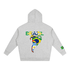 Brazil Flag Themed Graphic Unisex  Oversize Fleeced Hoodie