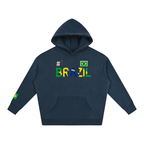Brazil Flag Themed Graphic Unisex  Oversize Fleeced Hoodie
