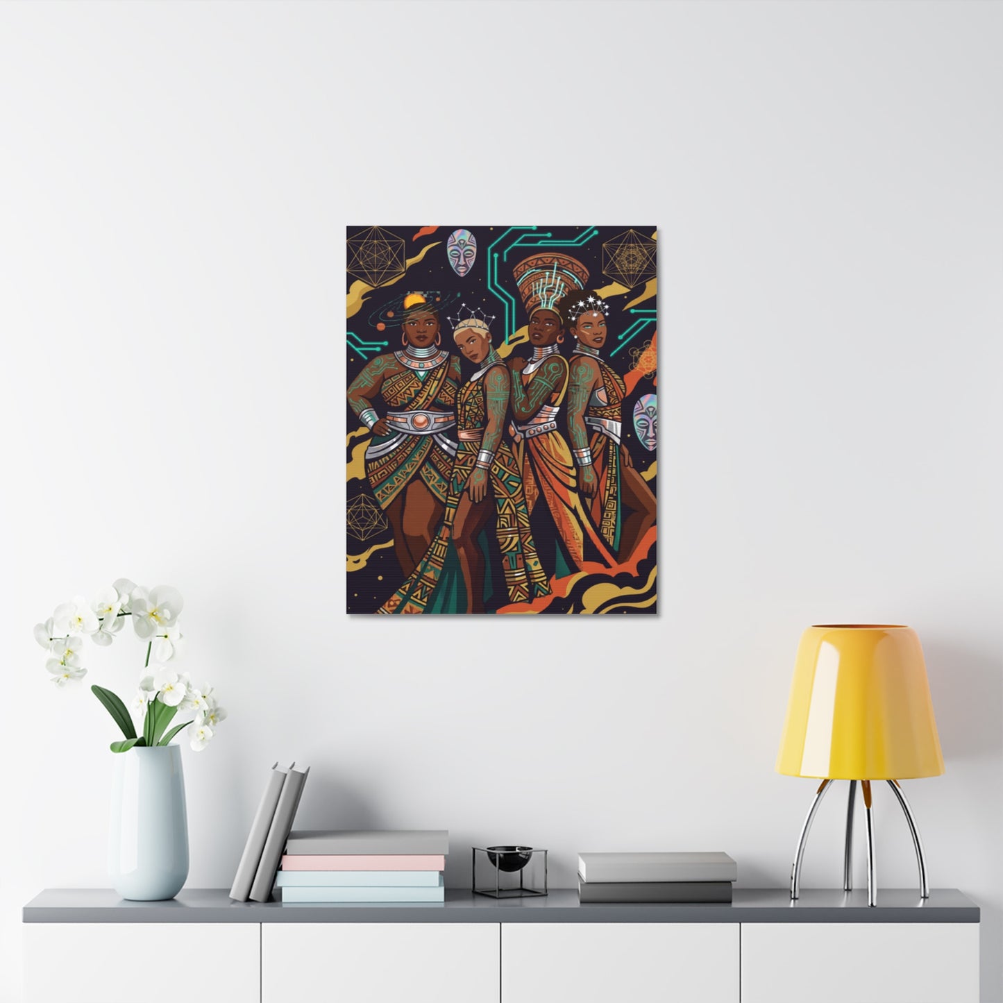 Queens Wall Art (Black Girl Magic) on  Canvas — AfroFuturism Themed Wall Art