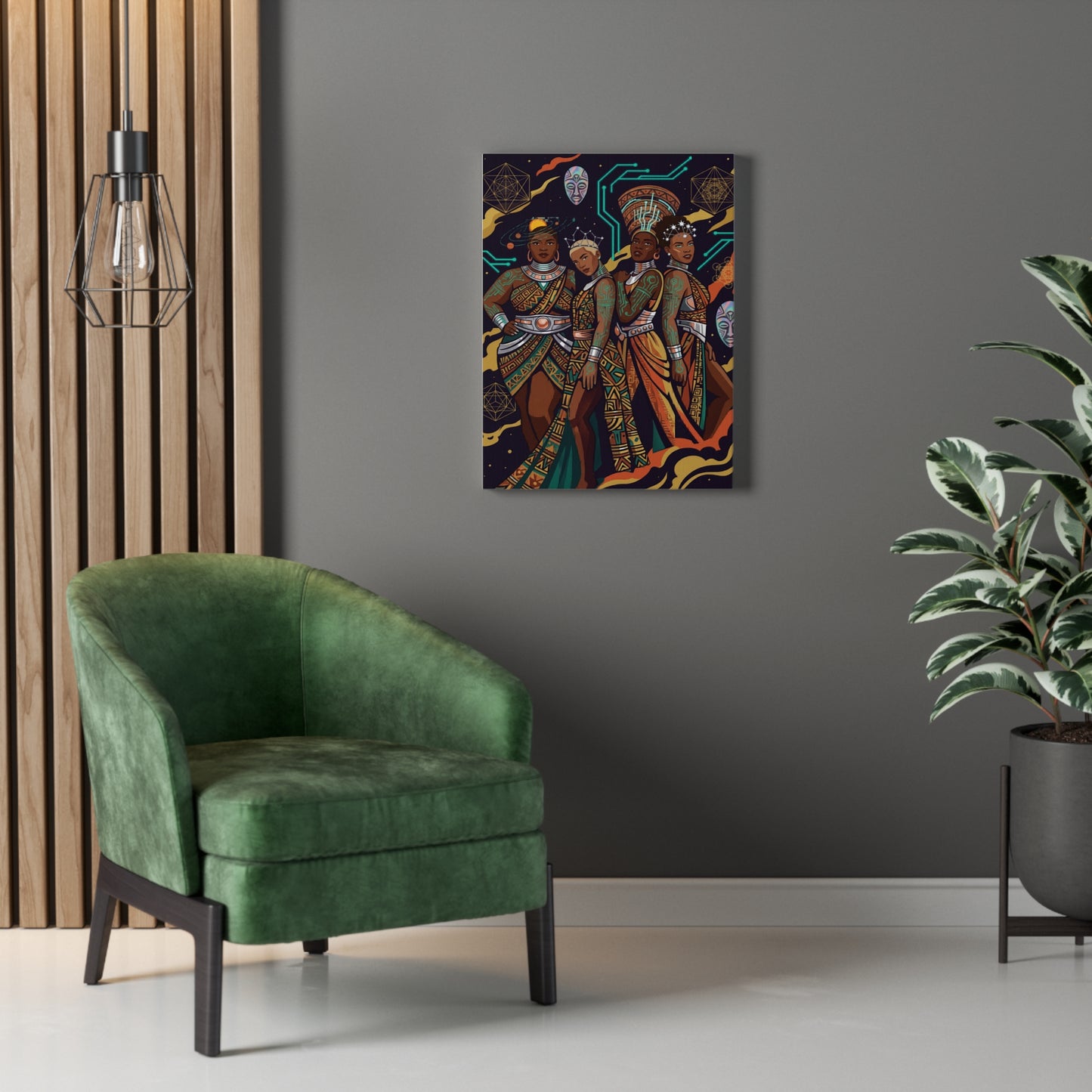 Queens Wall Art (Black Girl Magic) on  Canvas — AfroFuturism Themed Wall Art
