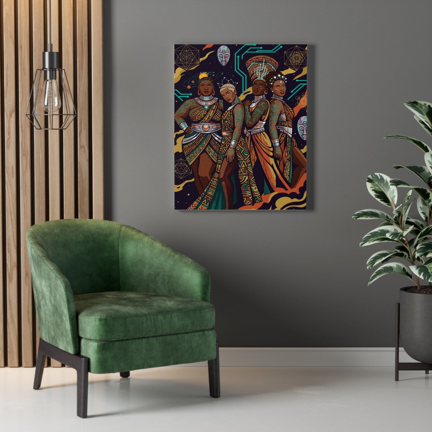Queens Wall Art (Black Girl Magic) on  Canvas — AfroFuturism Themed Wall Art