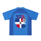 Dominican Republic Flag Themed Graphic Striped V-Neck Soccer Unisex Jersey