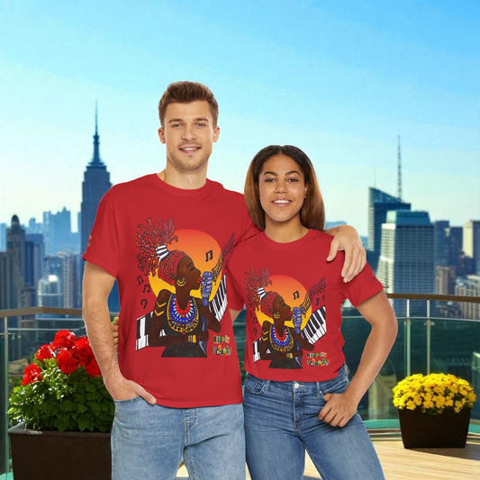 Afro Music Graphic Tee, Piano Art, Jazz Singer Shirt, Black History Unisex Tee, Music Lover Gift