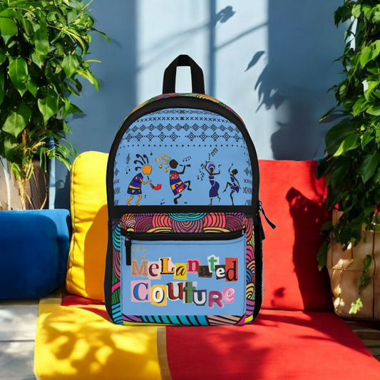 Colorful Tribal Dance Backpack, Ethnic Music Festival Bag, Boho Rucksack