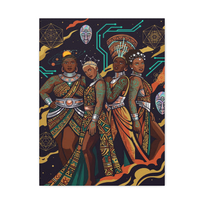 Queens Wall Art (Black Girl Magic) on  Canvas — AfroFuturism Themed Wall Art