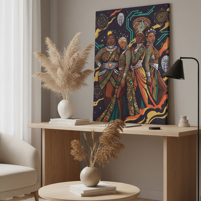 Queens Wall Art (Black Girl Magic) on  Canvas — AfroFuturism Themed Wall Art