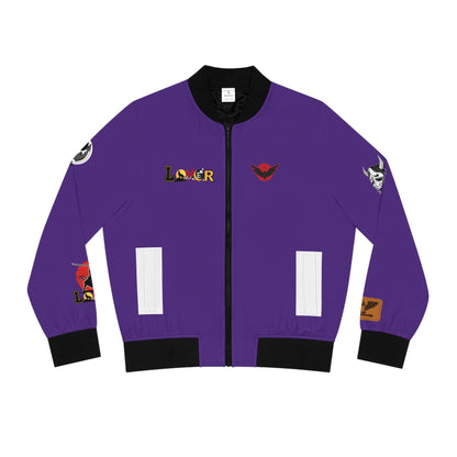Dragon Graphic Women's Bomber Jacket, Mythical All Over Design