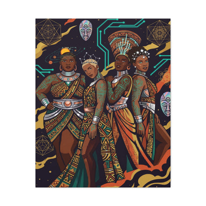 Queens Wall Art (Black Girl Magic) on  Canvas — AfroFuturism Themed Wall Art