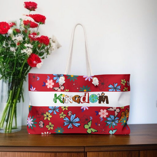 Vibrant Floral Kingdom Weekender Bag - Perfect for Travel & Beach