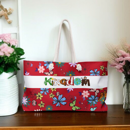 Vibrant Floral Kingdom Weekender Bag - Perfect for Travel & Beach