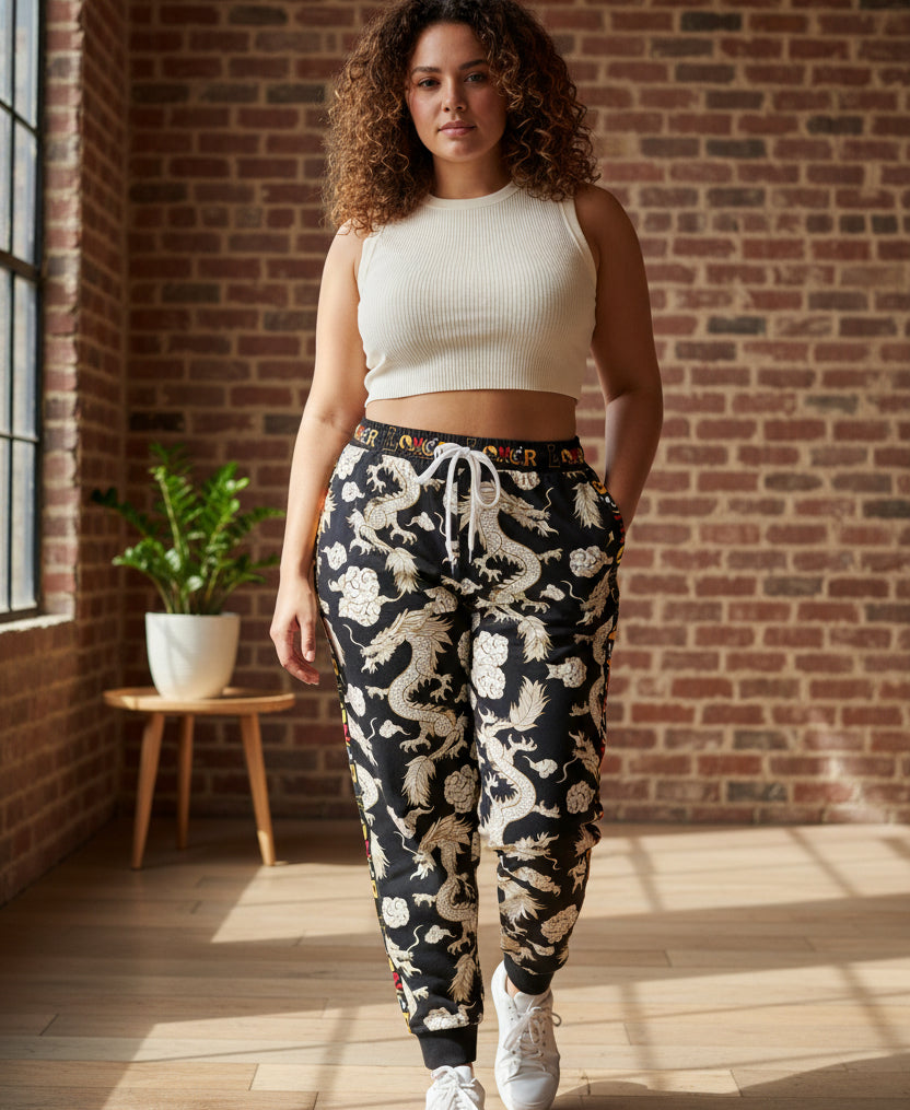 Dragon Print Athletic Joggers for Comfort & Style, Casual Wear, Workouts Printify