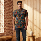 Unisex Tribal Print Polo Shirt — Colorful Aboriginal-Inspired Design