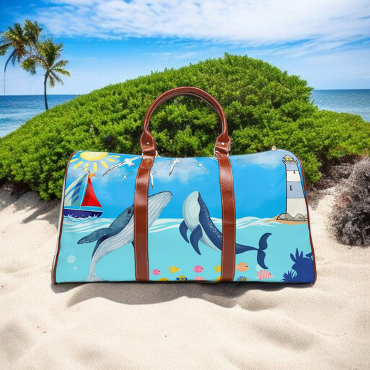 Whale Watching Waterproof Travel Bag - Stylish Beach Duffel for Adventures