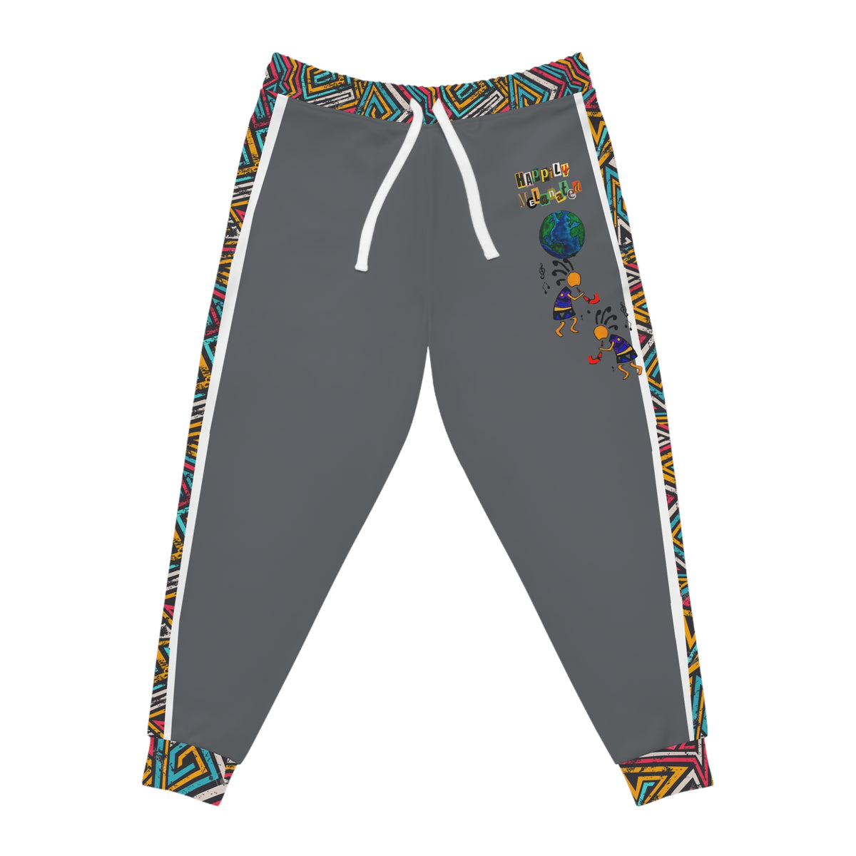 Unisex Athletic Joggers featuring Afro Music Cartoon Art, African Dance-Inspired Sweatpants Printify