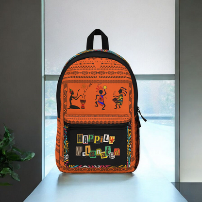 Ethnic Music Backpack, Music Lover Bag, Cartoon Print Rucksack, Ethnic Design
