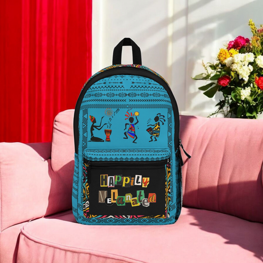 Boho Afro Music Backpack, Music Lover Bag, Cartoon Print Rucksack