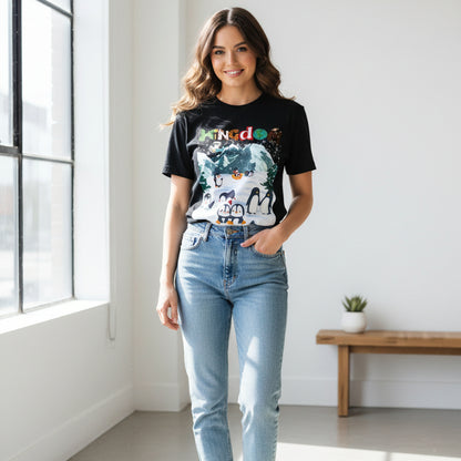 Arctic Life Penguin Graphic Unisex T-Shirt, Nature Theme, Wildlife Tee Shirt, Animal Lover Tee