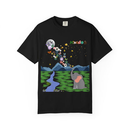 Night Sky Elephant Unisex T-shirt, Nature Graphic Floral Tee, Constellation Shirt
