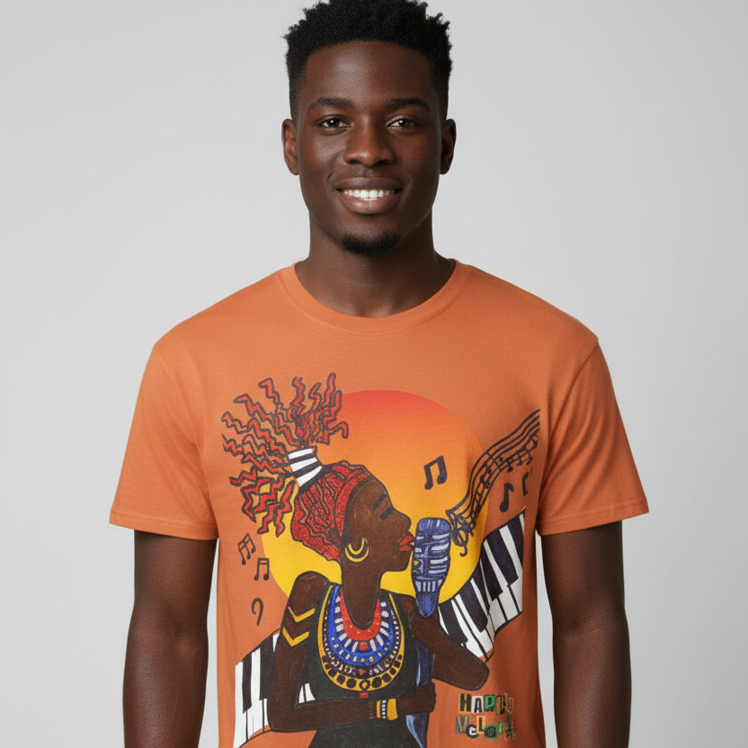 Afro Jazz Singer Graphic T-Shirt, Black History Music Tee, Unisex Garment-Dyed Shirt