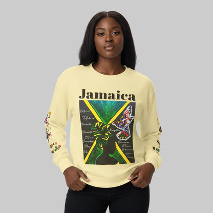 Hand-Drawn Afro Music Graphic Sweatshirt - Unisex Lightweight Crewneck