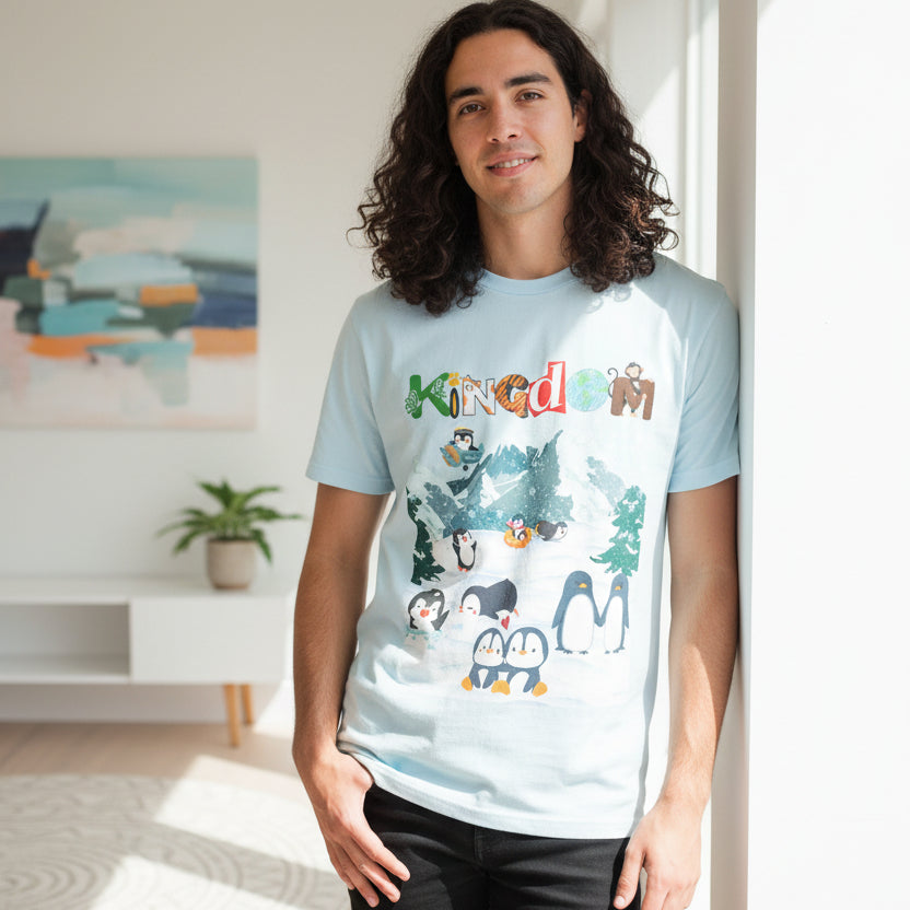 Arctic Life Penguin Graphic Unisex T-Shirt, Nature Theme, Wildlife Tee Shirt, Animal Lover Tee