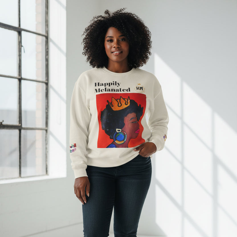 Afrocentric Graphic Sweatshirt - Black Art Unisex Lightweight Crewneck
