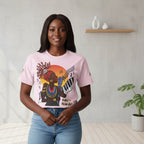 Afro Music Unisex Graphic Tee, Piano Art, Jazz Singer Shirt, Music Lover Gift Printify