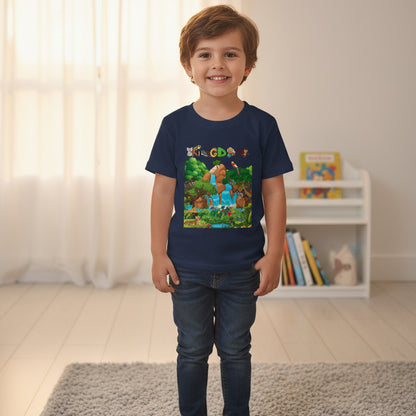 Toddler T-shirt, Jungle Animals Theme, Graphic Nature Tee, Kids Safari Shirt