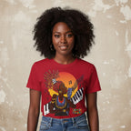 Afro Jazz Singer Graphic T-Shirt, Black History Music Tee, Unisex Garment-Dyed Shirt Printify
