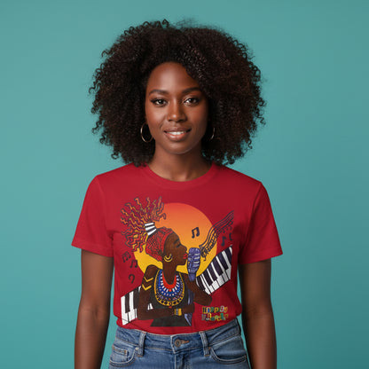 Afro Jazz Singer Graphic T-Shirt, Black History Music Tee, Unisex Garment-Dyed Shirt