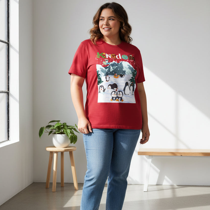Arctic Life Penguin Graphic Unisex T-Shirt, Nature Theme, Wildlife Tee Shirt, Animal Lover Tee