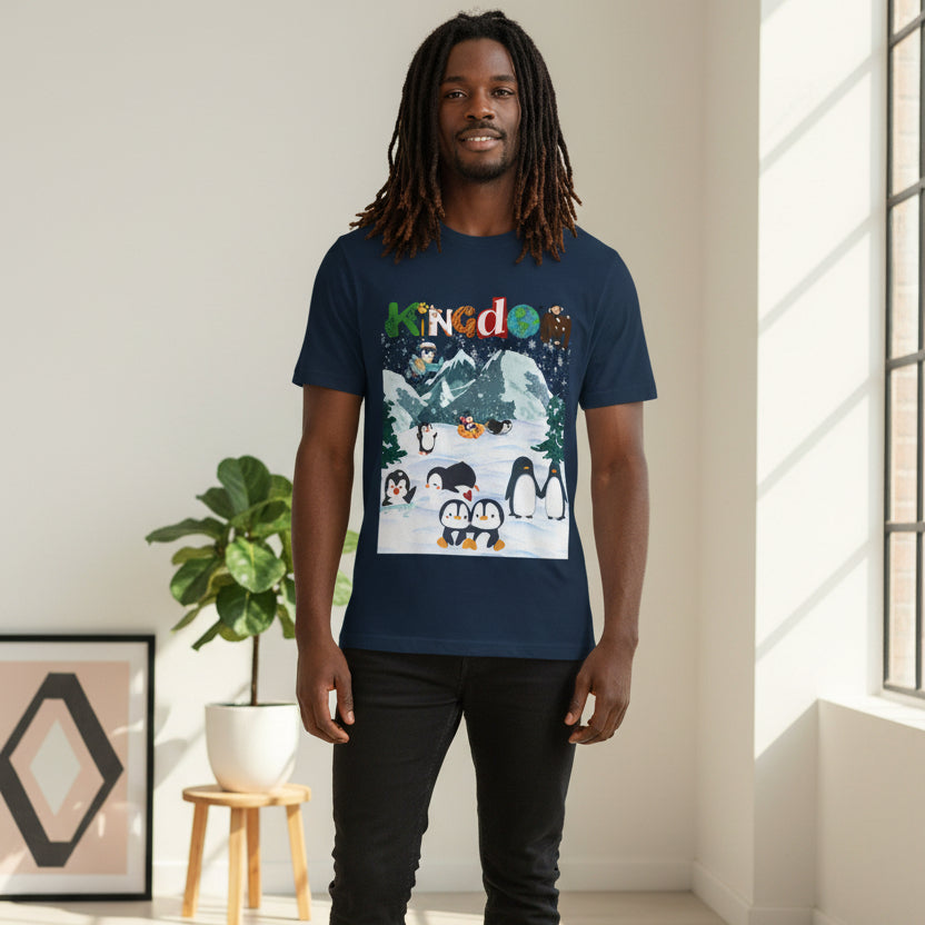 Arctic Life Penguin Graphic Unisex T-Shirt, Nature Theme, Wildlife Tee Shirt, Animal Lover Tee